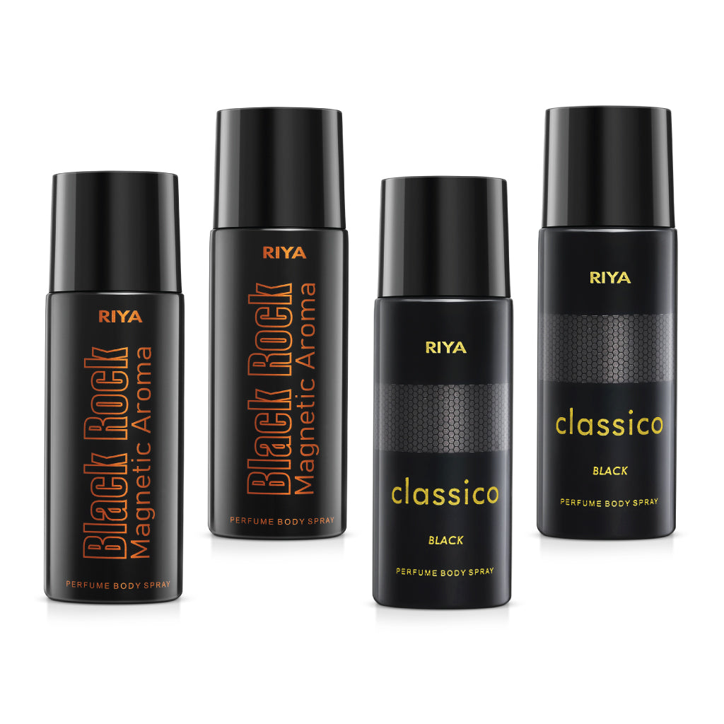 Buy 2 Black Rock Magnetic Aroma Deodorant and Get 2 Riya Classico Black Deodorant Free