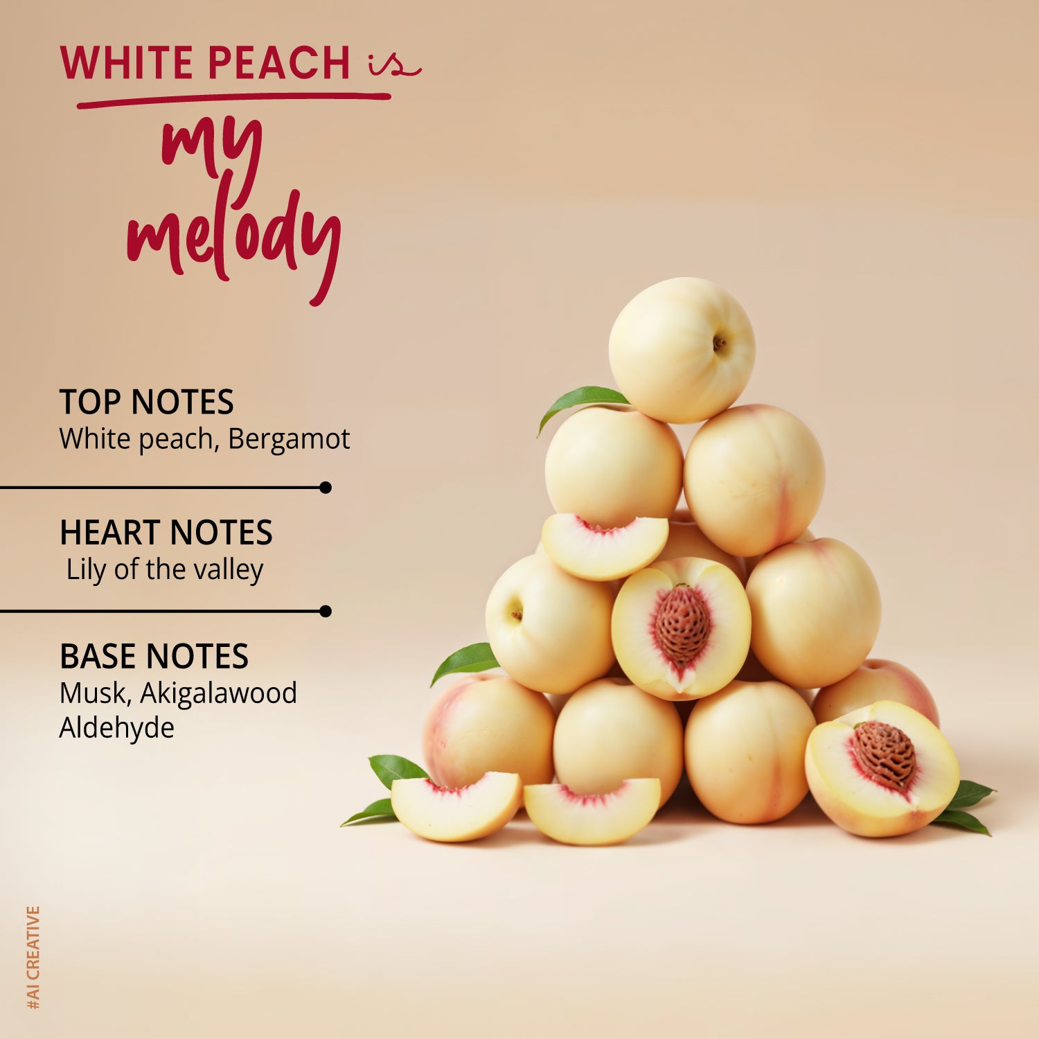 Riya Melody White Peach Eau De Parfum 30ml | Fruity Floral Perfume for Women | Fresh Peach & Soft Floral Notes | Long-Lasting