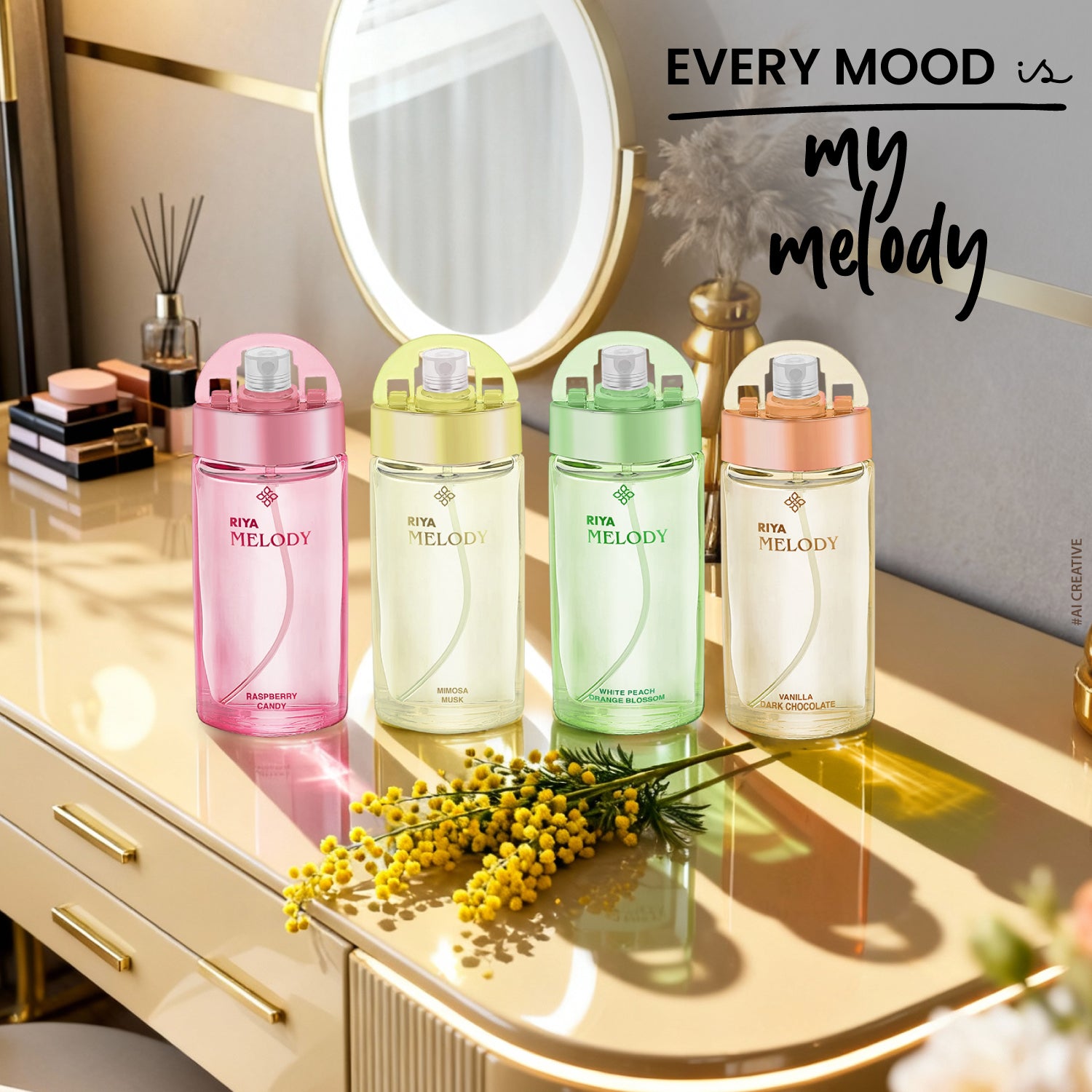 Riya Melody White Peach Eau De Parfum 30ml | Fruity Floral Perfume for Women | Fresh Peach & Soft Floral Notes | Long-Lasting