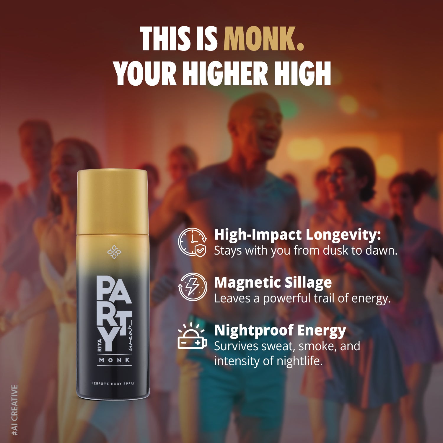 RIYA Party Wear Hyper & Monk Deodorant | Long-Lasting Fragrance (150ml Each)- For Men Pack of 2