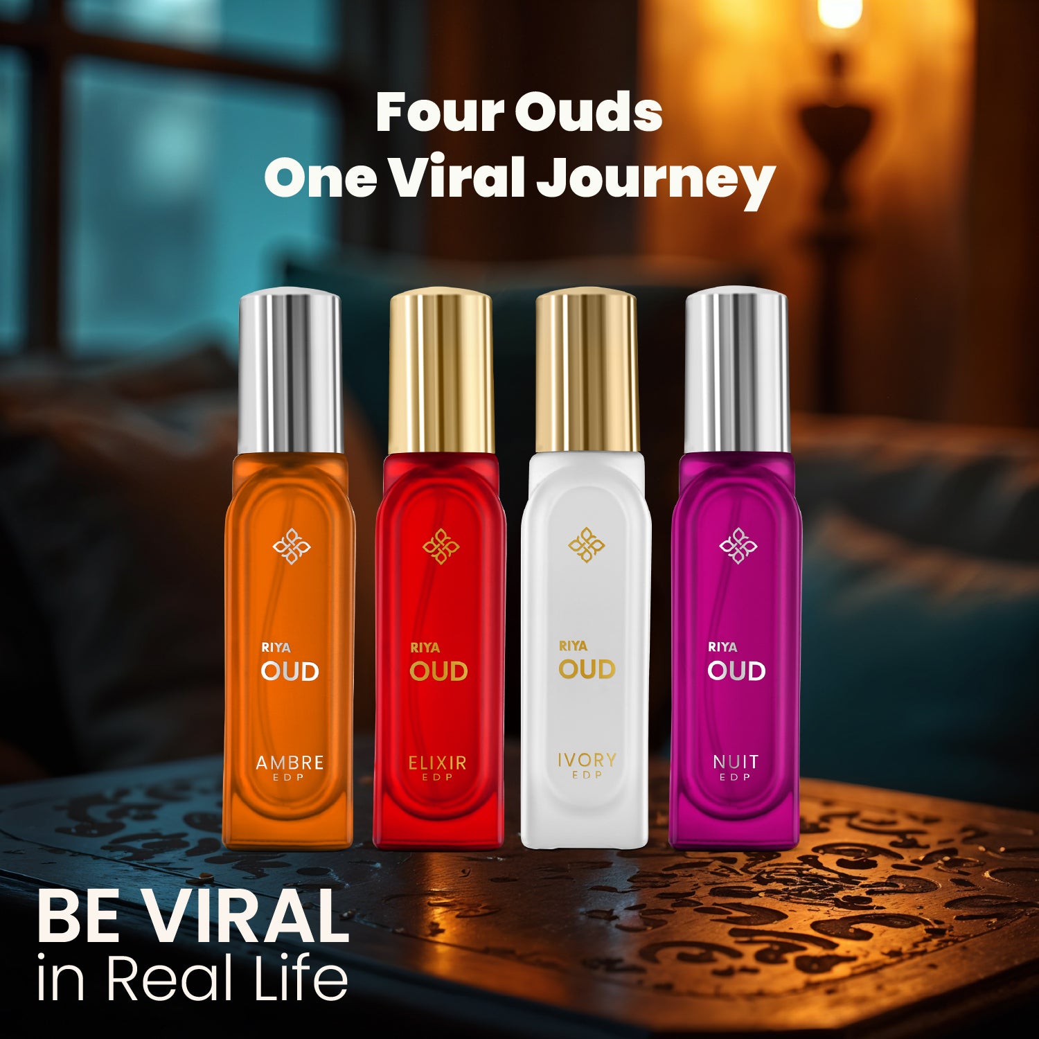 RIYA Pack of 4 Oud Perfume for Men and Women (20ml Each)- 80 ml