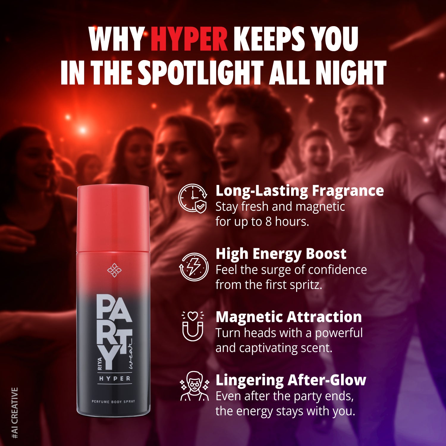 RIYA Party Wear Hyper & Monk Deodorant | Long-Lasting Fragrance (150ml Each)- For Men Pack of 2