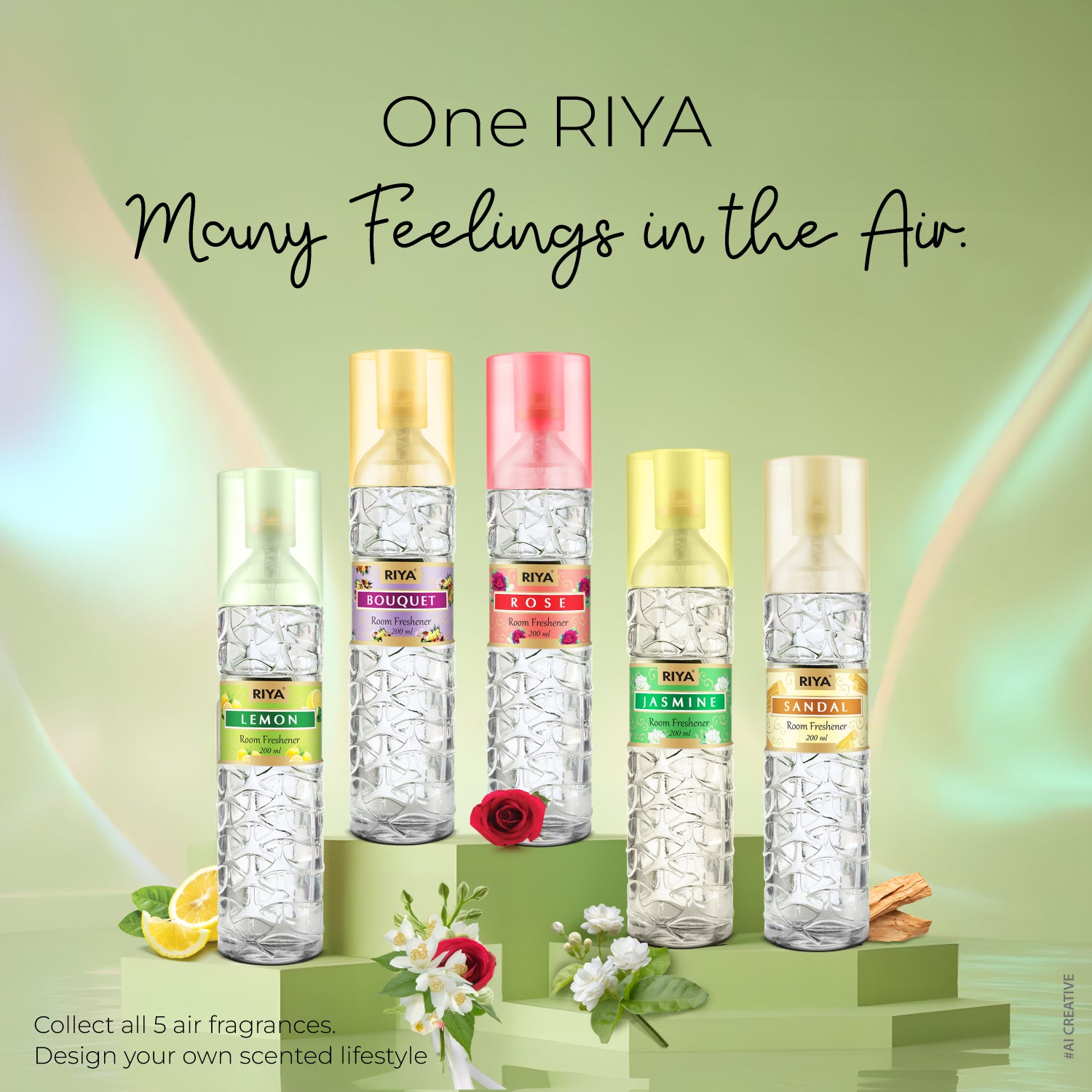 Riya Rose & Sandalwood Air Freshener - Pack of 2 (200ml Each)