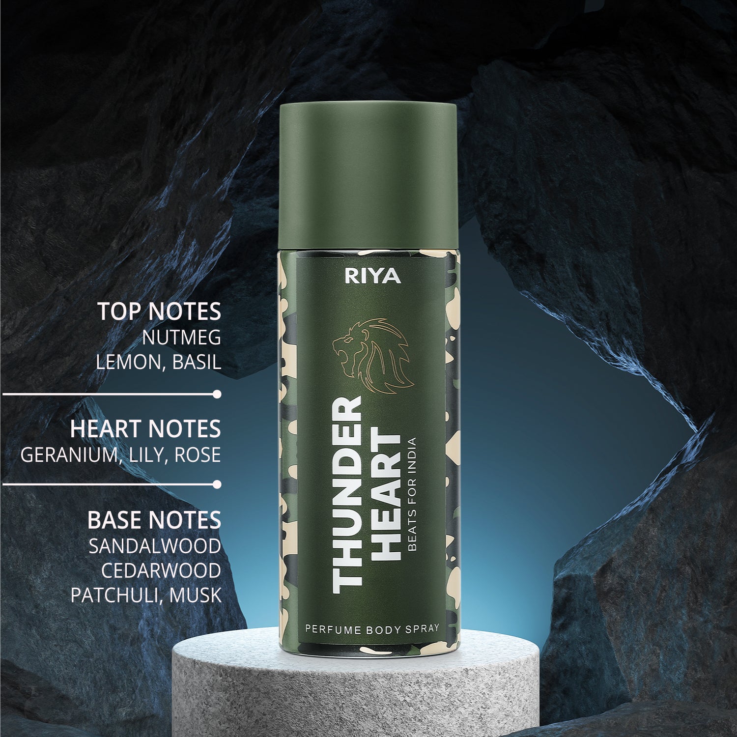 THUNDER HEART BEATS FOR INDIA- Green | For Men & Women/perfume Body Spray CITRUS FLORAL WOODY Long Lasting JOSH Perfume/Heartbeat of India Pack of 2