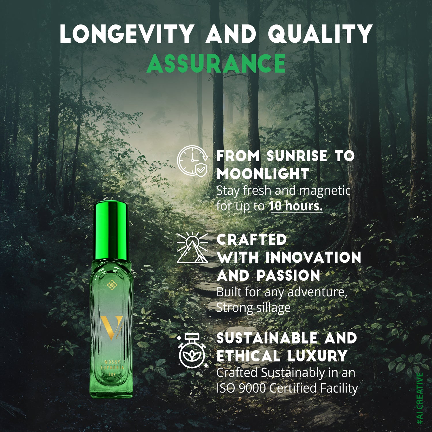 RIYA Vacance Mossy Euphoria EDP – Fresh Affordable Luxury | Oud Woody Scent for Travel & Relaxation | Perfume for Men & Women | 20ml