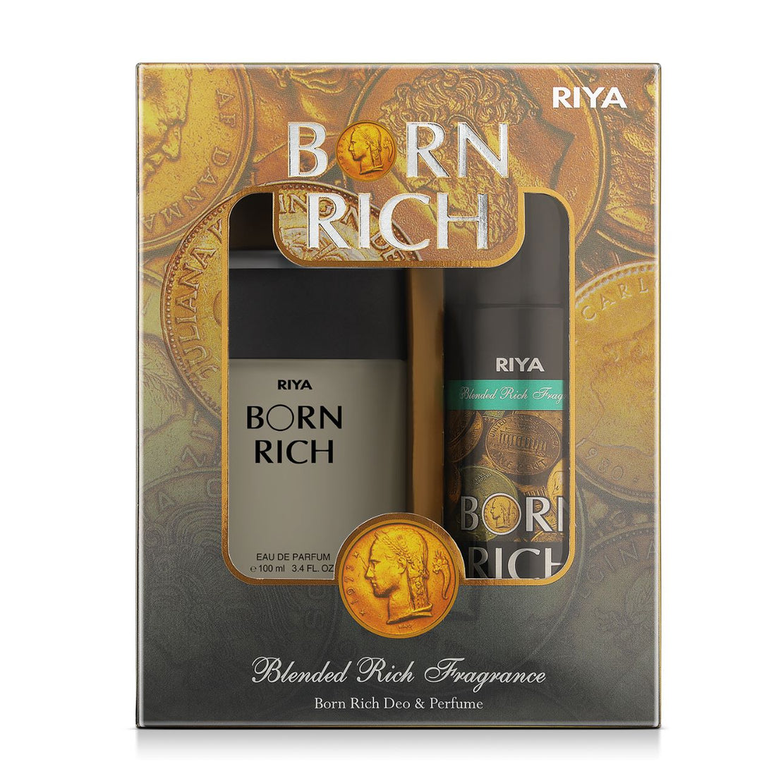 Born Rich Body Spray Deodorant &amp; Eau De Parfum Gift Set For Men &amp; Women (100ml EDP ,150ml Deo)