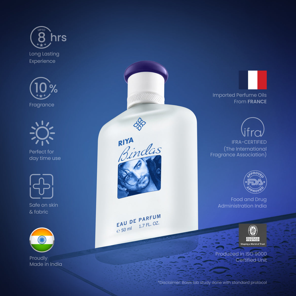 Riya Bindas Blue Eau De Parfum 50 ml For Men