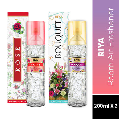 Riya Rose &amp; Bouquet Air Freshener - Pack of 2 (200ml Each)