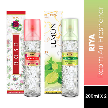 Riya Rose &amp; Lemon Air Freshener - Pack of 2 (200ml Each)