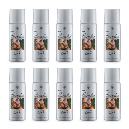 Riya Bindas Grey Combo of 10 Deodorant for Men | 150 ml Each | Bergamot, Lemon Fragrance