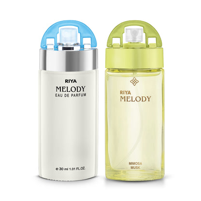 Riya Melody Sea Green and Mimosa Perfume for Women | Pack of 2- 60 ml