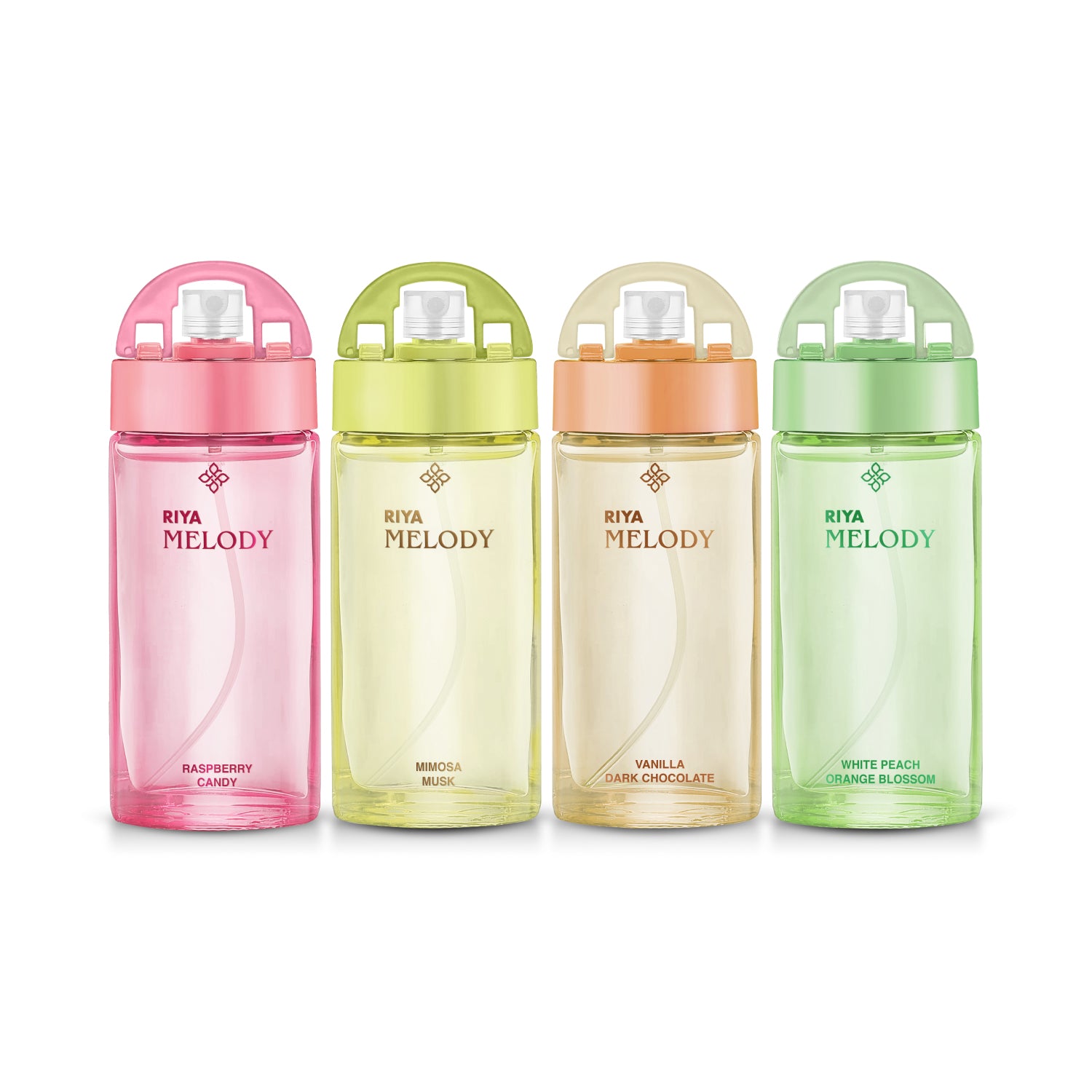 RIYA Melody Eau De Parfum for Women Set of 4 ( Raspberry, Mimosa, Vanilla and White Peach) 30 ML Each