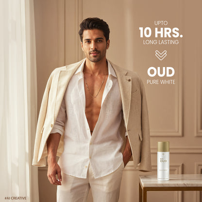 Riya OUD Ivory Deodorant for Unisex | Perfume Body Spray for Men &amp; Women | Warm &amp; Spice Fragrance - 200 ml