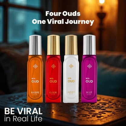 RIYA Pack of 4 Oud Perfume for Men and Women (20ml Each)- 80 ml