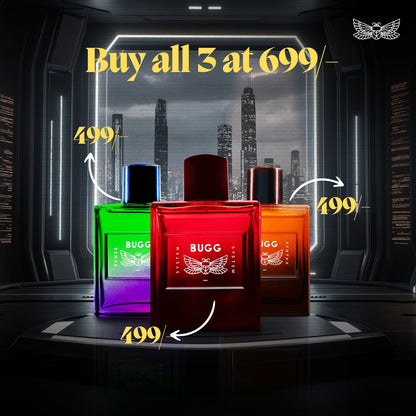 BUGG Sense, System and Syntax by Riya Perfume | 50 ml Each | Pack of 3 Eau de Parfum - 150 ml
