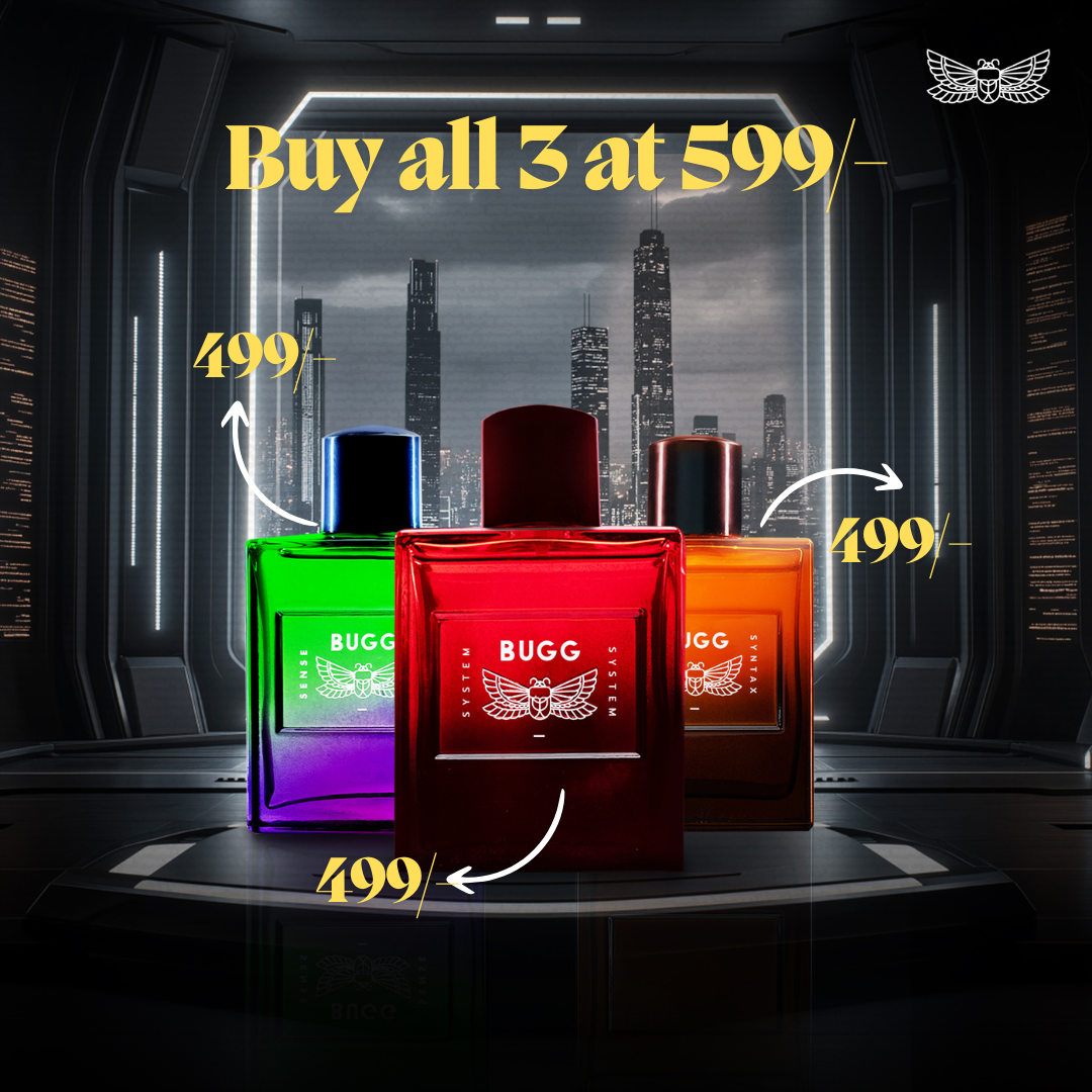 BUGG Sense, System and Syntax Perfume | 50 ml Each | Pack of 3 Eau de Parfum - 150 ml