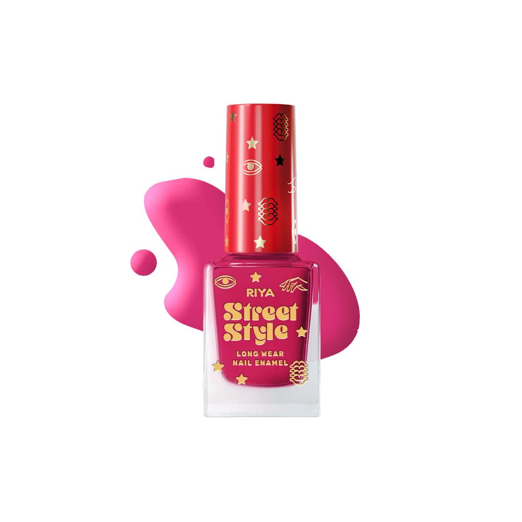 Quick Drying Glossy Finish 7 Free Fromula Nail Enamel Shade SS 106 Pink Love 12 ML - Riya Lifestyle