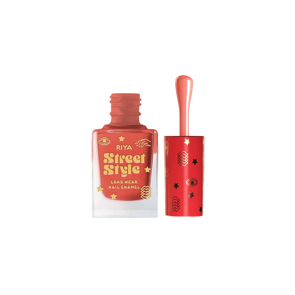 Street Style Long Wear, Quick Drying, Glossy Finish, 7-Free Formula, Nail Enamel, 100% Vegan &amp; Cruelty Free, Shade SS 121, Coral Sunset,12 ML