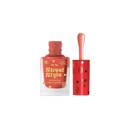 Street Style Long Wear, Quick Drying, Glossy Finish, 7-Free Formula, Nail Enamel, 100% Vegan &amp; Cruelty Free, Shade SS 121, Coral Sunset,12 ML