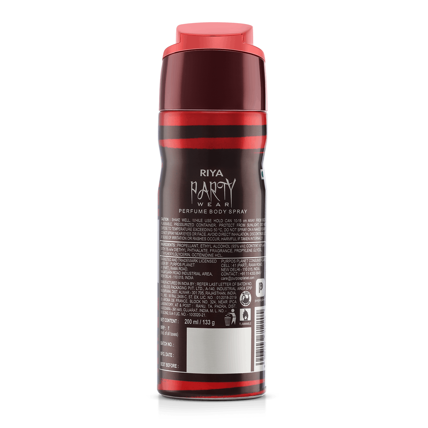 Riya Unisex Body Spray Deodorant For Men and Women Pack Of 2 200 Ml Each 
