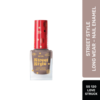 Street Style Long Wear, Quick Drying, Glossy Finish, 7-Free Formula, Nail Enamel, 100% Vegan &amp; Cruelty Free, Shade SS 120, Love Struck,12 ML