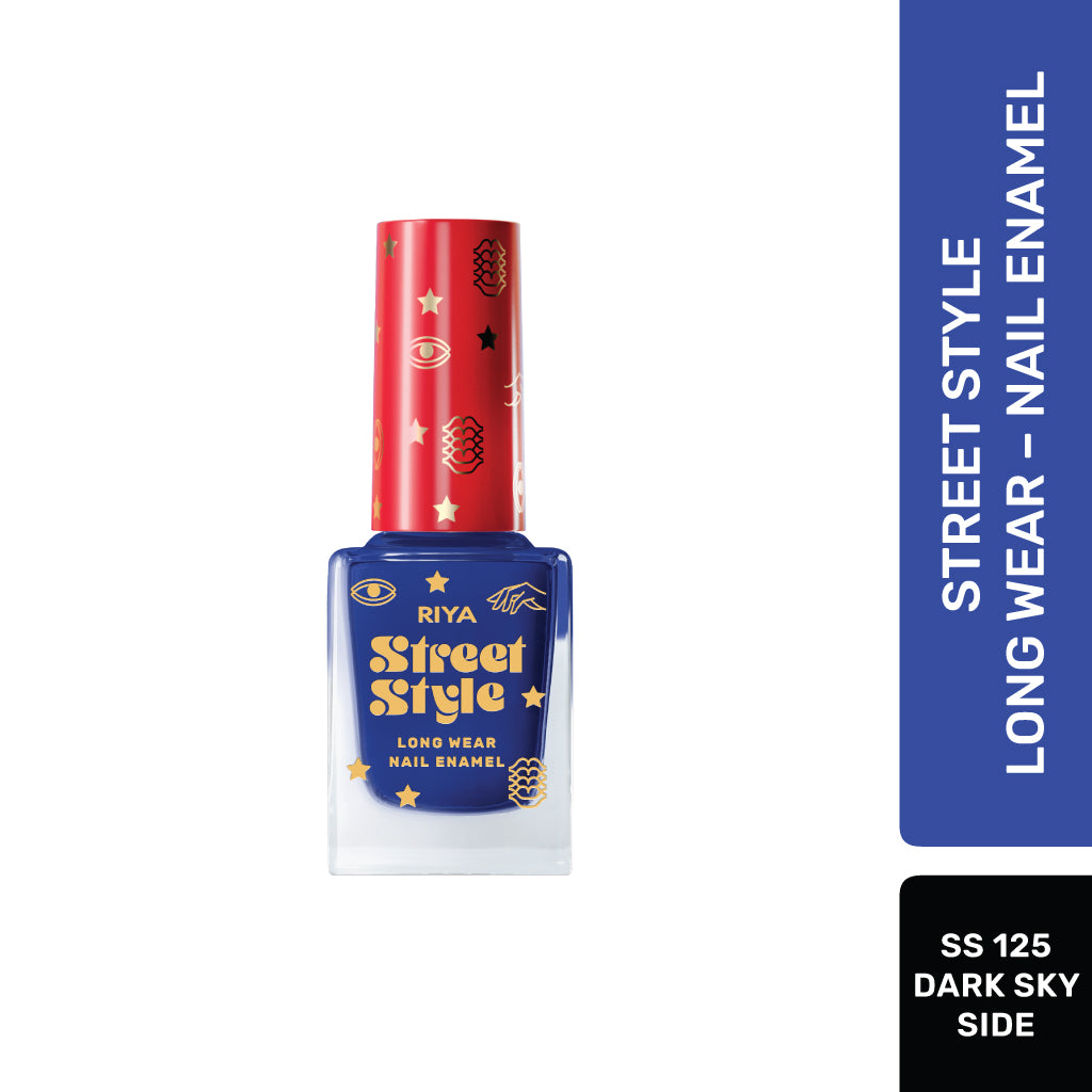Street Style Long Wear, Quick Drying, Glossy Finish, 7-Free Formula, Nail Enamel, 100% Vegan &amp; Cruelty Free, Shade SS 125, Dark Sky Side,12 ML