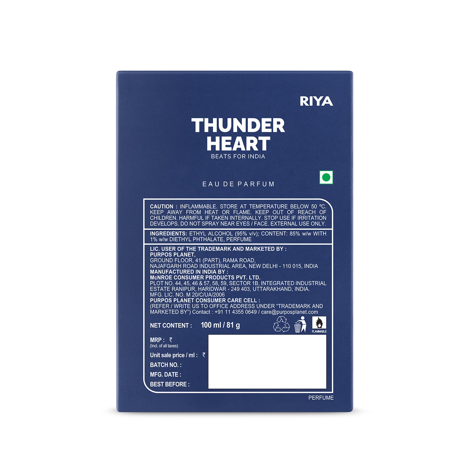 Thunderheart Blue | Unisex Perfume | 100 ml Eau De Parfum