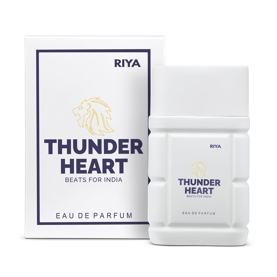 THUNDERHEART BEATS FOR INDIA White Perfume (100 ml) &amp; Blue Deo (150 ml) For Men &amp; Women, Long Lasting Fragrance, Aquatic &amp; Amber Notes, Pack of  2