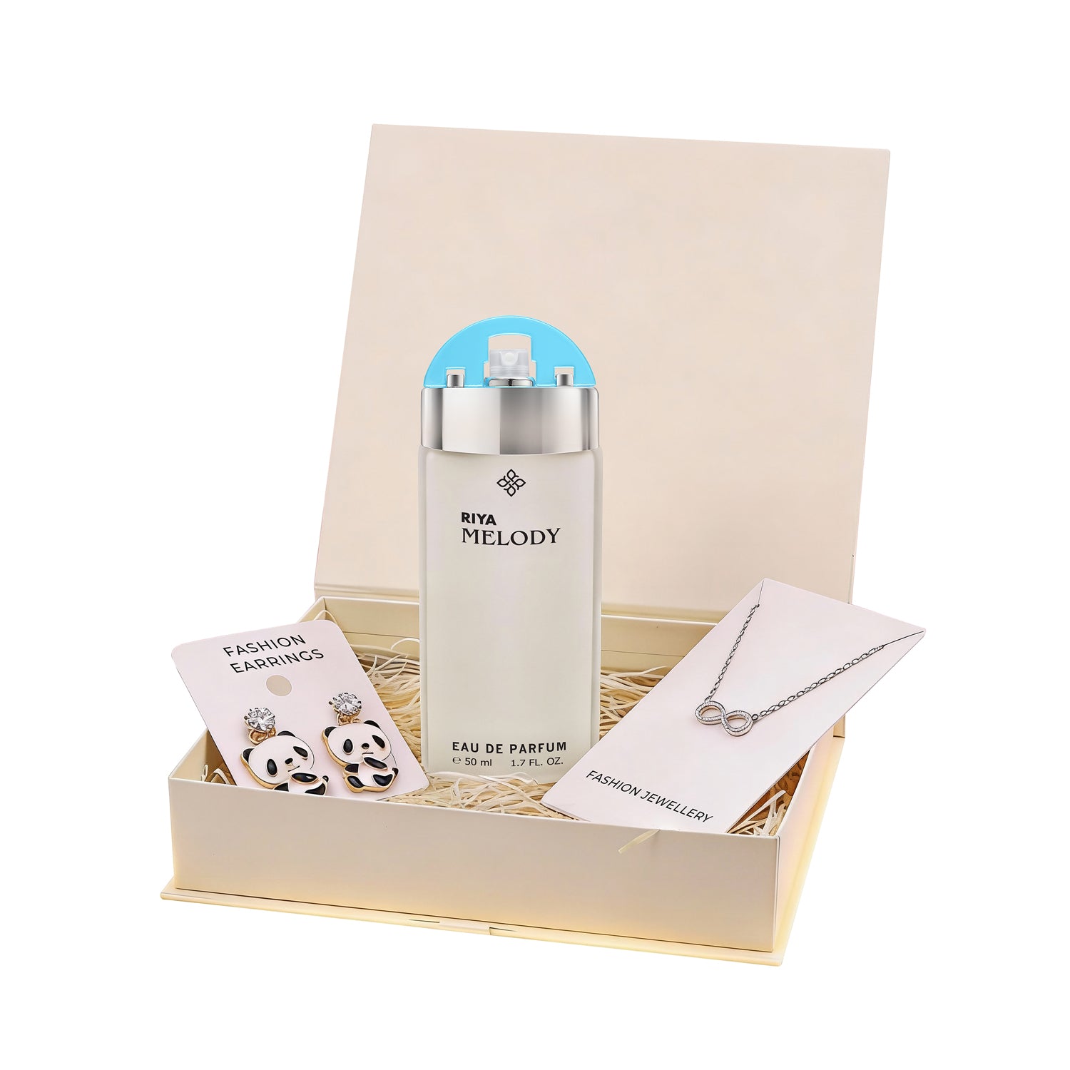 Riya Valentine Day Gift Set for Girls | Melody Sea Green Perfume 50 ml with Pendant and Beautiful Earring for Women