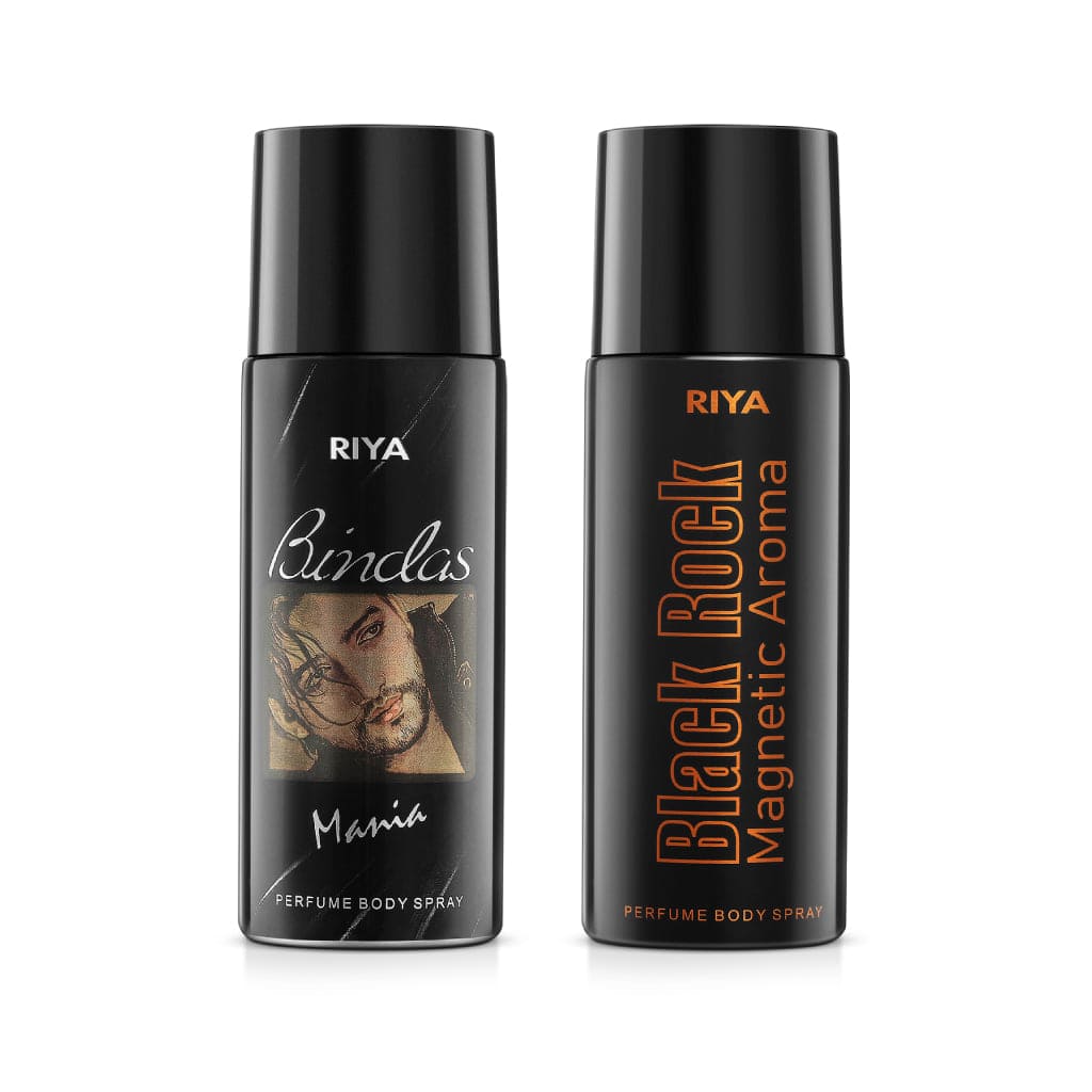 Riya Bindas And Black Rock Body Spray Deodorant For Men's 150 Ml Each
