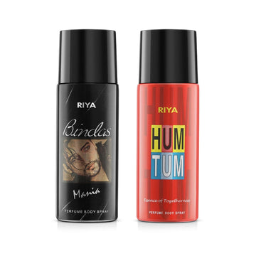 Riya Bindas And Hum Tum Body Spray Deodorant For Unisex Pack Of 2 150 Ml Each