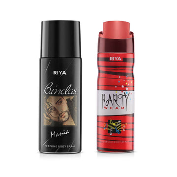 Riya Bindas And Party wear Body Spray Deodorant Unisex Pack Of 2