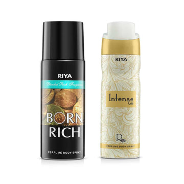 Riya Born Rich And Intense Gold Body Spry For Unisex Pack Of 2