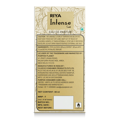 Intense Gold Eau de Parfum 80 ML For Men &amp; Women
