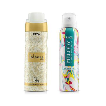 Riya Intanse Gold And Melody Orchestra Body Spray Deodorant For Unisex Pack Of 2