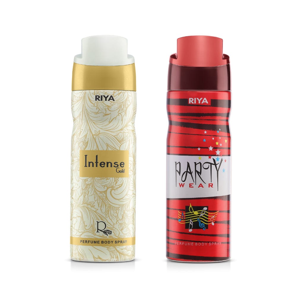 Riya Intense Gold And Women Body Spray Deodorant For Unisex Pack Of 2